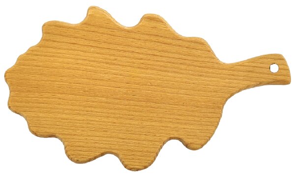 AMADEA Drevená doštička v tvare dubového listu, masívne drevo, 27x15,5 cm