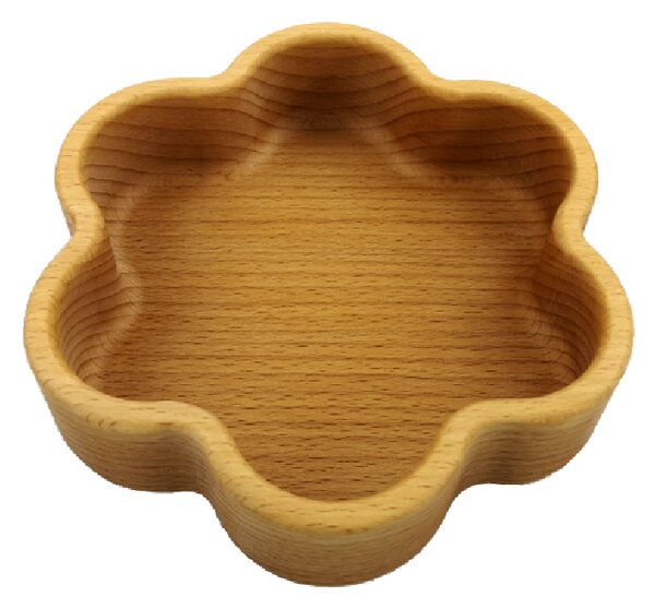 AMADEA Drevená miska v tvare kvety, masívne drevo, rozmer 15x16x4, 5 cm