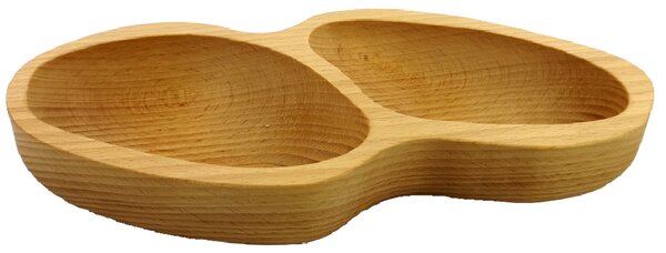 AMADEA Drevená miska v tvare arašidového orieška, oblé dno, masívne drevo, 28x13x4,5 cm