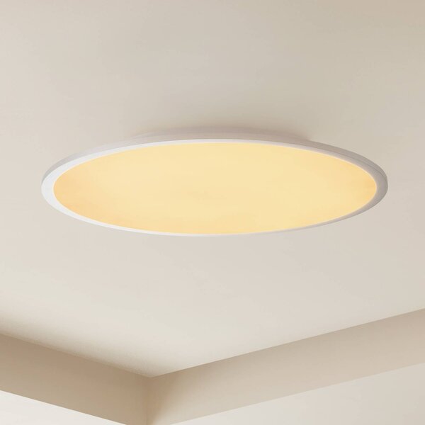 Lindby LED stropné svietidlo Narima, Ø 60 cm, strieborná, Hliník / sivá / zinok, Kuchyňa, Plast, Moderný, Závesné svietidlo
