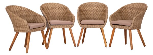 SADA ZÁHRADNÝCH KRESIEL 4ks, drevo, kov, plast, textil Acamp - Online Only záhrada, Online Only
