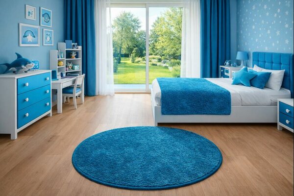 Vopi , Kusový koberec Eton Exklusive Türkis kruh, 57x57 (priemer) kruh, modrá, obývacia izba