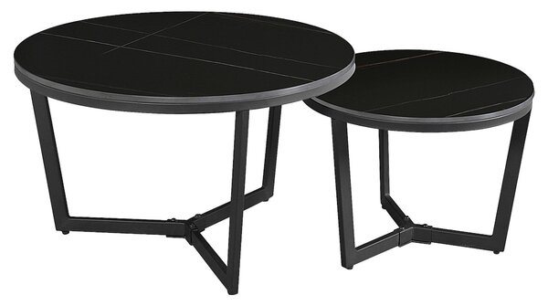 KONFERENČNÝ STOLÍK, čierna, kov, kameň, 68,5/68,5/43 cm MID.YOU - Stolíky do obývačky, Online Only