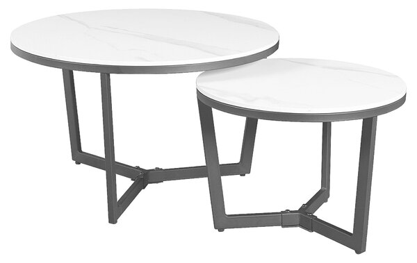 SADA KONFERENČNÝCH STOLÍKOV, čierna, biela, kameň, 68,5/68,5/43 cm MID.YOU - Stolíky do obývačky, Online Only