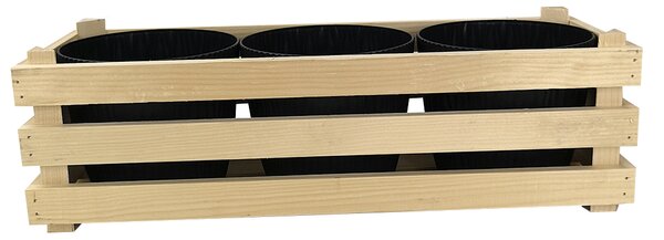 AMADEA Drevený obal na tri kvetináče, 47x17x15cm, drevený kvetináč