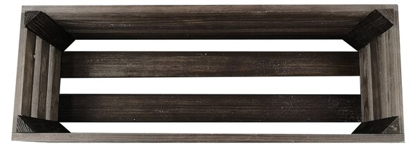 AMADEA Drevený obal na tri kvetináče - tmavý, 47x17x15cm, drevený kvetináč