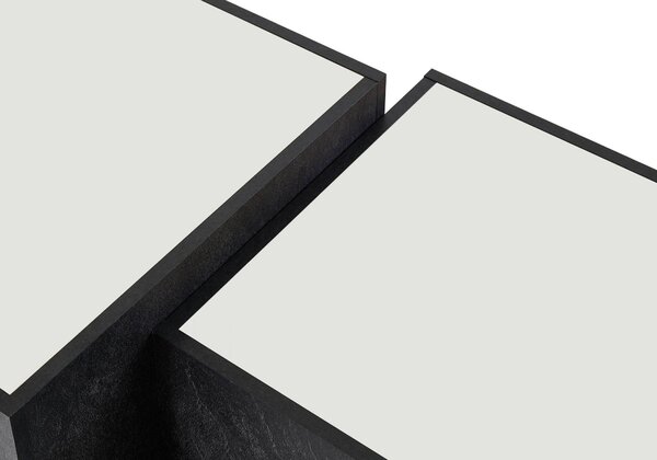 KONFERENČNÝ STOLÍK, biela, bridlicová, kompozitné drevo, 50-43/40-35/50-43 cm MID.YOU - Stolíky do obývačky, Online Only