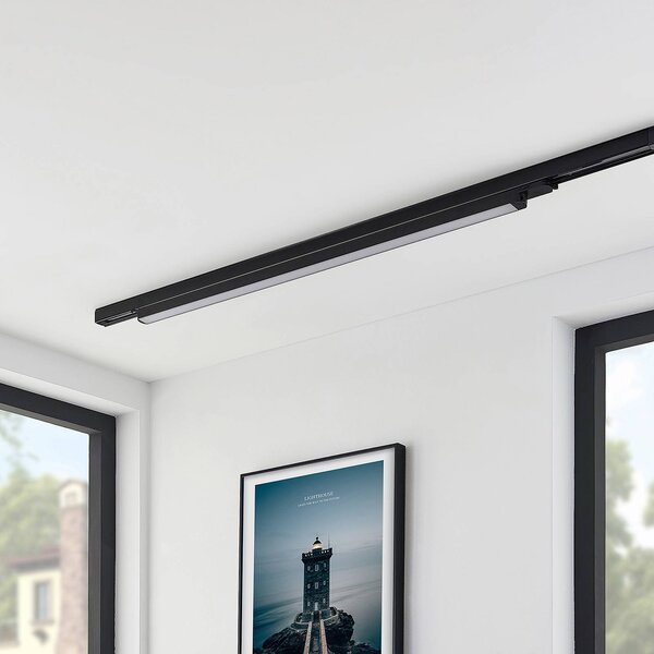 Arcchio LED lištové svietidlo Harlow, čierne, 109 cm, 4 000 K, Čierna, Pracovňa / Kancelária, Hliník, Moderný, Koľajnicový systém