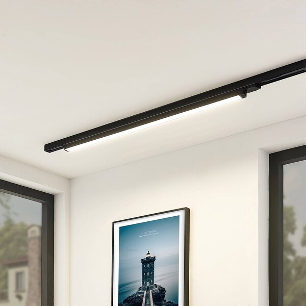 Arcchio LED lištové svietidlo Harlow, čierne, 109 cm, 4 000 K, Čierna, Pracovňa / Kancelária, Hliník, Moderný, Koľajnicový systém