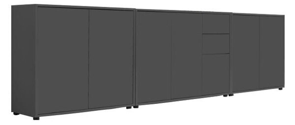 ŠIROKÁ KOMODA, antracitová, 263,5/73/33 cm MID.YOU - Komody, Online Only