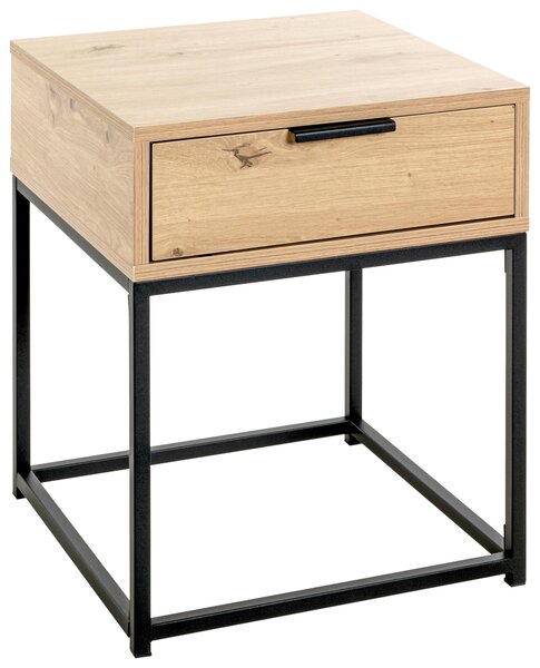 NOČNÝ STOLÍK, čierna, farba duba, 40/50/40 cm - Predsieňové programy, Online Only