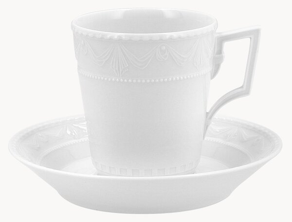 Ručne vyrobená porcelánová šálka na kávu's podšálkou Kurland