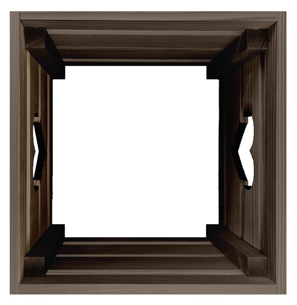 AMADEA Drevený obal na kvetináč so srdcom tmavý, 27x27x20 cm Český výrobok