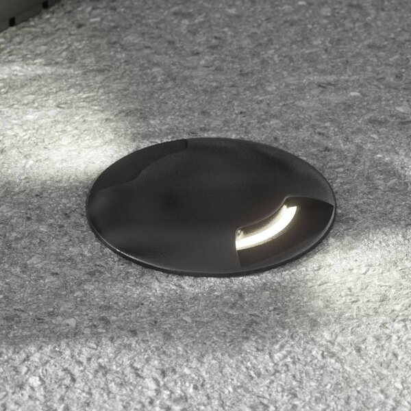 Podlahová zapustená lampa Ceci 160–2L okrúhla, Čierna, Plast, Moderný, Zapustené podlahové svetlo