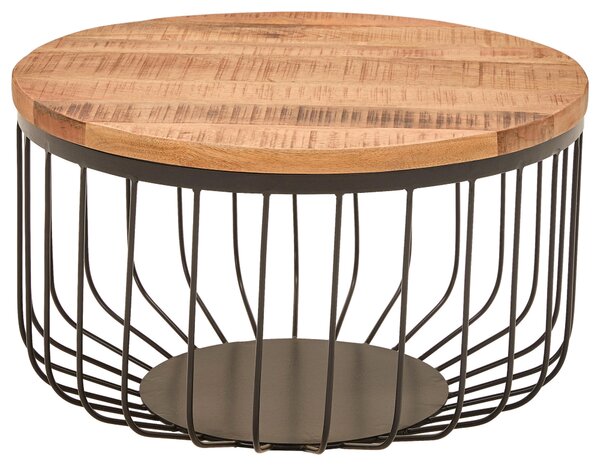 KONFERENČNÝ STOLÍK, prírodná farba, čierna, drevo, kov, 58/33/58 cm Livetastic - Stolíky do obývačky, Online Only