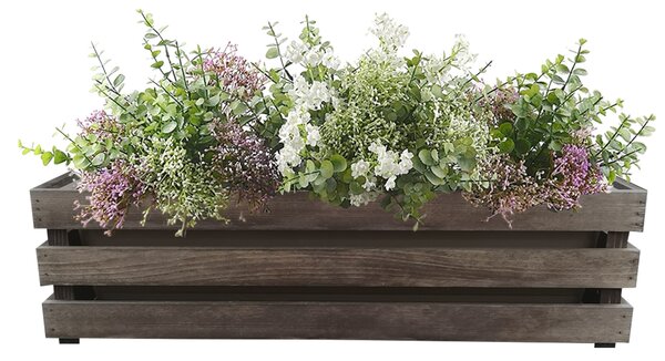 AMADEA Drevený obal na kvetináč tmavý, 62x21,5x17cm Český výrobok