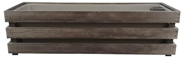 AMADEA Drevený obal na kvetináč tmavý, 62x21,5x17cm Český výrobok
