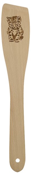 AMADEA Drevená obracačka s obrázkom mačky, masívne drevo, dĺžka 30 cm