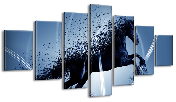 Gario 7 dielny obraz na plátne Modrý kôň - Jakub Banas Veľkosť: 210 x 100 cm