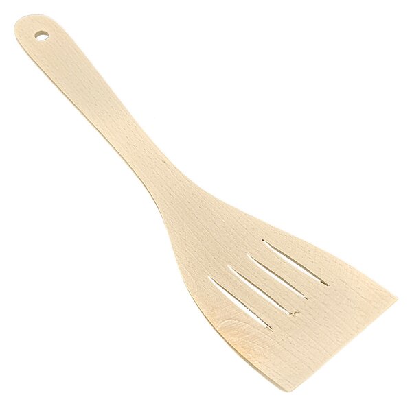 AMADEA Drevená obracačka prehnutá s drážkami, masívne drevo, 32 cm