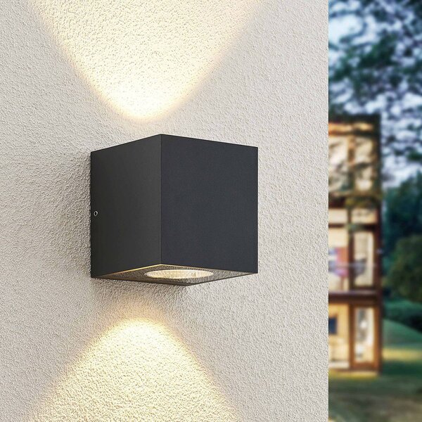 Vonkajšie nástenné svietidlo Arcchio LED Tassnim, 12 cm, antracit, IP65