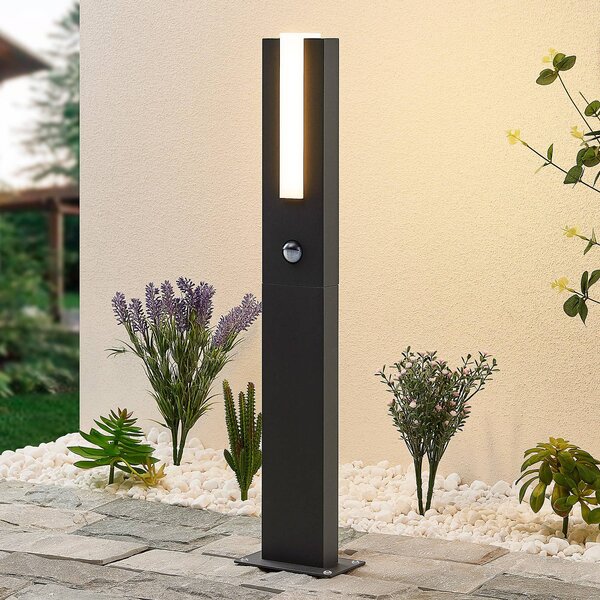 Lucande Virgalia LED lampa na projektor, detektor pohybu, 65 cm, IP54, Čierna, Hliník, Moderný, Osvetlenie príjazdovej cesty