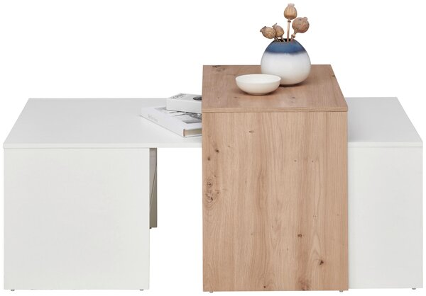 KONFERENČNÝ STOLÍK, biela, dub artisan, kompozitné drevo, 115/70/50 cm Hom`in - Stolíky do obývačky