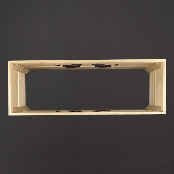 AMADEA Drevený obal na kvetináč s vtáčikmi, 62x21,5x17cm, český výrobok