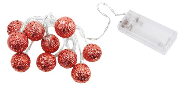 Linder Exclusiv Vánoční LED osvětlení 10 červených gulí Teplá bílá