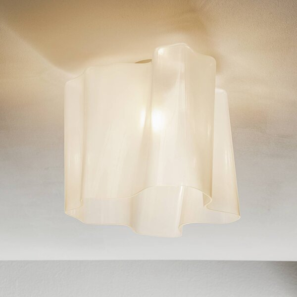 Stropné svietidlo Artemide Logico 40x40 cm biele, Biela / opálová, Obývacia izba / jedáleň, Sklo, Dizajn, Závesné svetlo