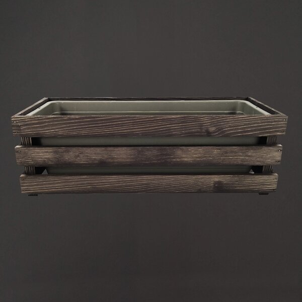 AMADEA Drevený obal na kvetináč tmavý, 52x21,5x17cm, český výrobok