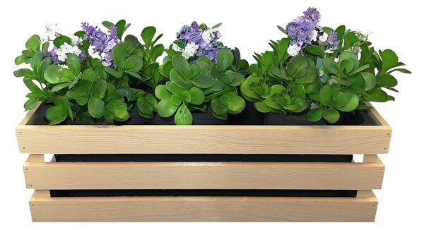 AMADEA Drevený obal na kvetináč prírodný, 52x21, 5x17cm, český výrobok