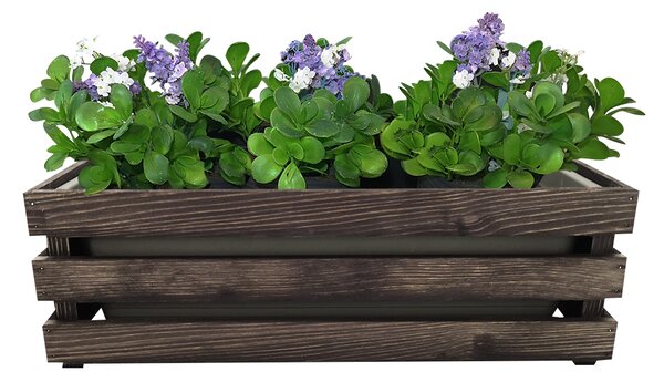 AMADEA Drevený obal na kvetináč tmavý, 52x21,5x17cm, český výrobok