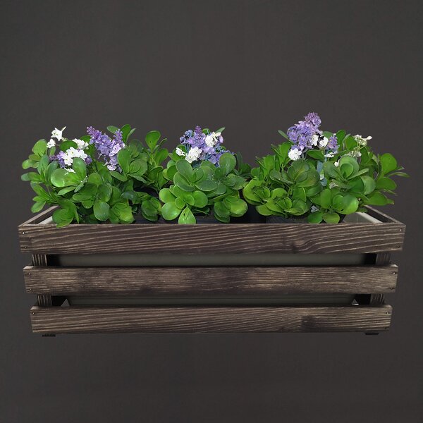 AMADEA Drevený obal na kvetináč tmavý, 52x21,5x17cm, český výrobok