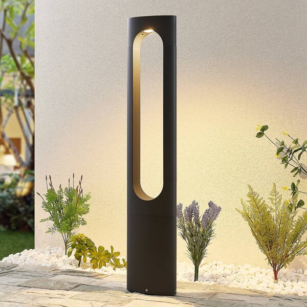 Lucande LED svetlo na chodník Fenti, 90 cm, antracit, hliník, Čierna, Hliník, Moderný, Osvetlenie príjazdovej cesty