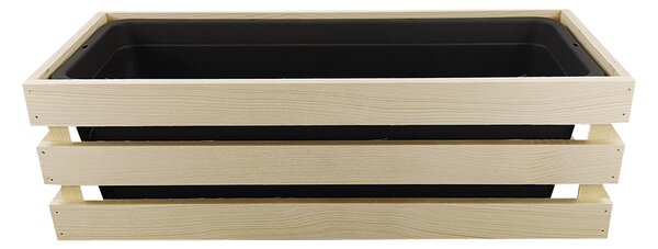 AMADEA Drevený obal na kvetináč prírodný, 52x21, 5x17cm, český výrobok