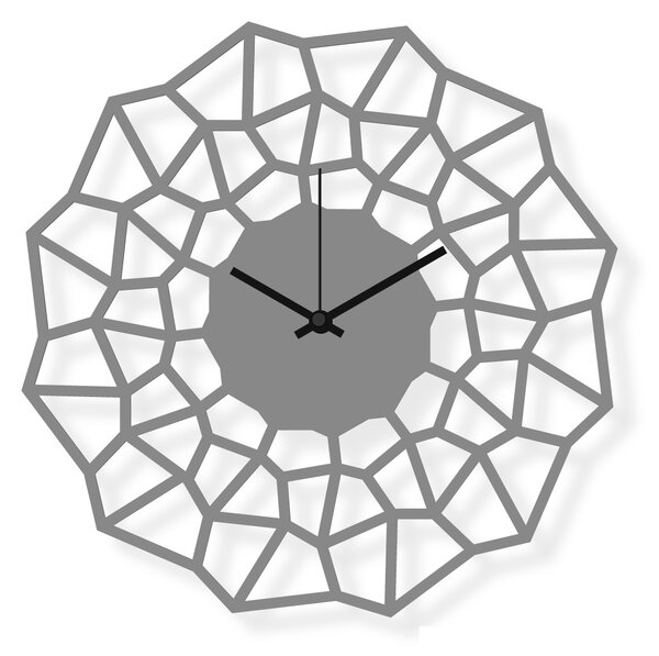 Dizajnové nástenné hodiny: Vločka - Nerezová oceľ 30x30 cm| atelierDSGN