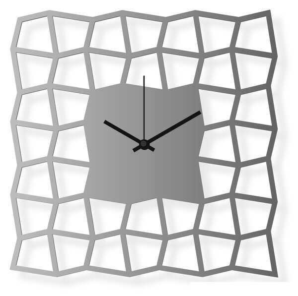 Dizajnové nástenné hodiny: NeoKubist - Nerezová oceľ 28x28 cm| atelierDSGN