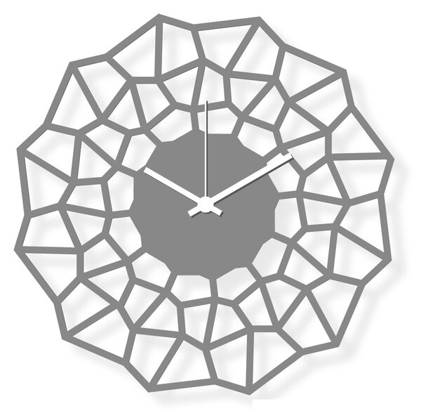Dizajnové nástenné hodiny: Vločka - Šedé plexi 30x30 cm| atelierDSGN