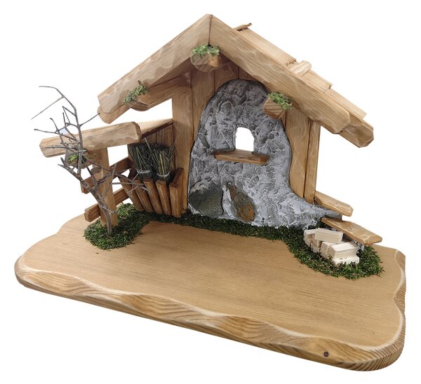 AMADEA Drevený betlehem BEZ FIGUREK 38 cm, český výrobok
