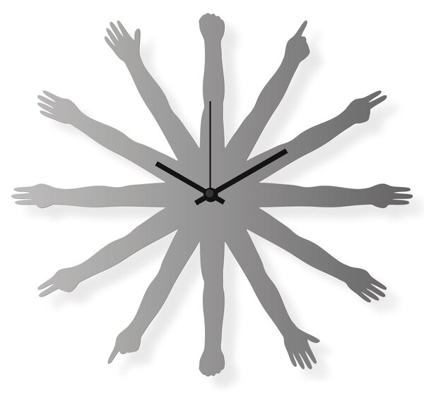 Dizajnové nástenné hodiny: Ruky Nerezová oceľ 40x40 cm| atelierDSGN