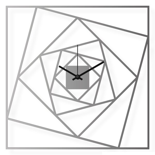 Dizajnové nástenné hodiny: Štvorce - Nerezová oceľ 38x38 cm | atelierDSGN