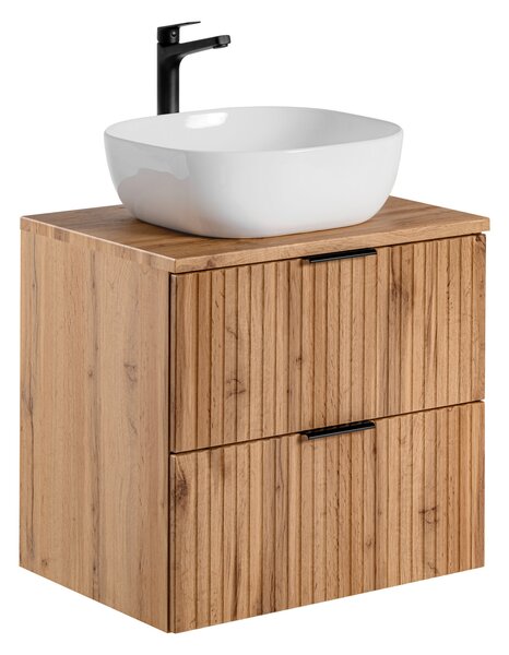 Comad Kúpeľňová skrinka s doskovým umývadlom Adel Oak 60 smile dub wotan