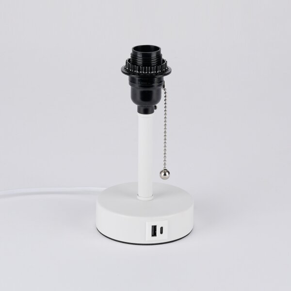Brilagi - Stolová lampa s USB portom TABLON 1xE27/25W/230V biela