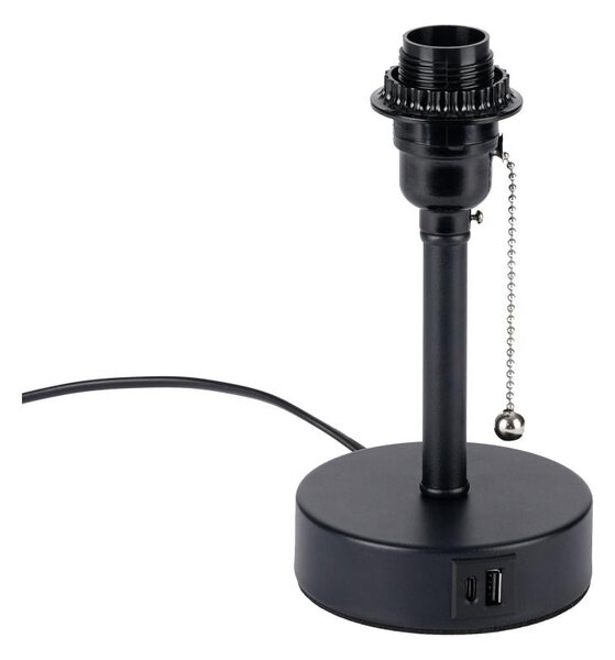 Brilagi - Stolná lampa s USB portom TABLON 1xE27/25W/230V čierna