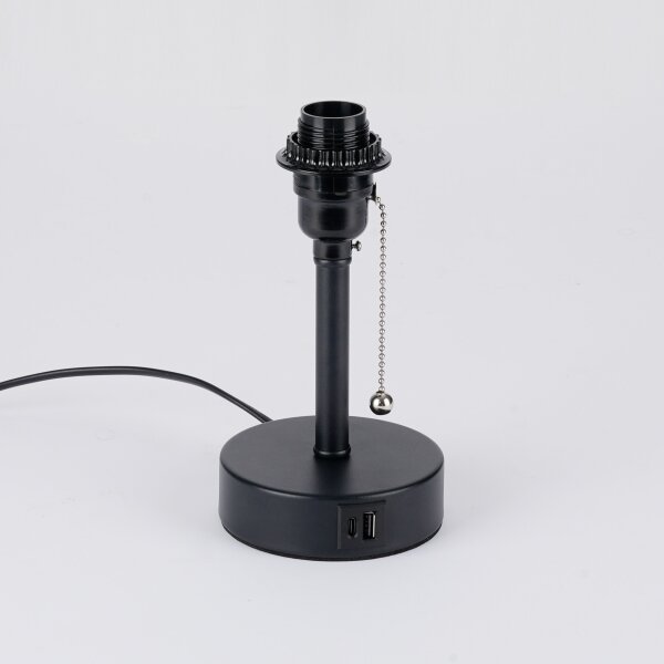 Brilagi - Stolná lampa s USB portom TABLON 1xE27/25W/230V čierna