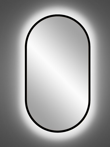 LED zrkadlo APOLLO | čierna 50 x 90 cm