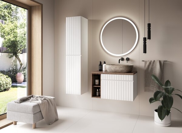 Vysoká skrinka do kúpeľne ICONIC White 80-01