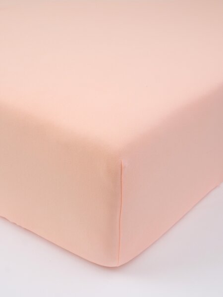 Jersey prostěradlo do postýlky s elastanem 60 × 120 cm – lososové