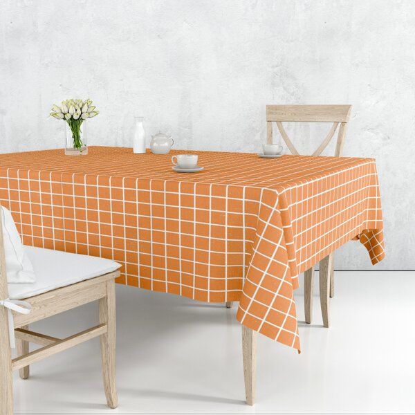 Obrus ​​PVC DC-8400 - Kockovaná oranžová (rôzne veľkosti)